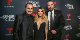 Robinson Diaz Itati Cantoral Rafael Amaya en la Red Carpet de El Señor de los Cielos 9